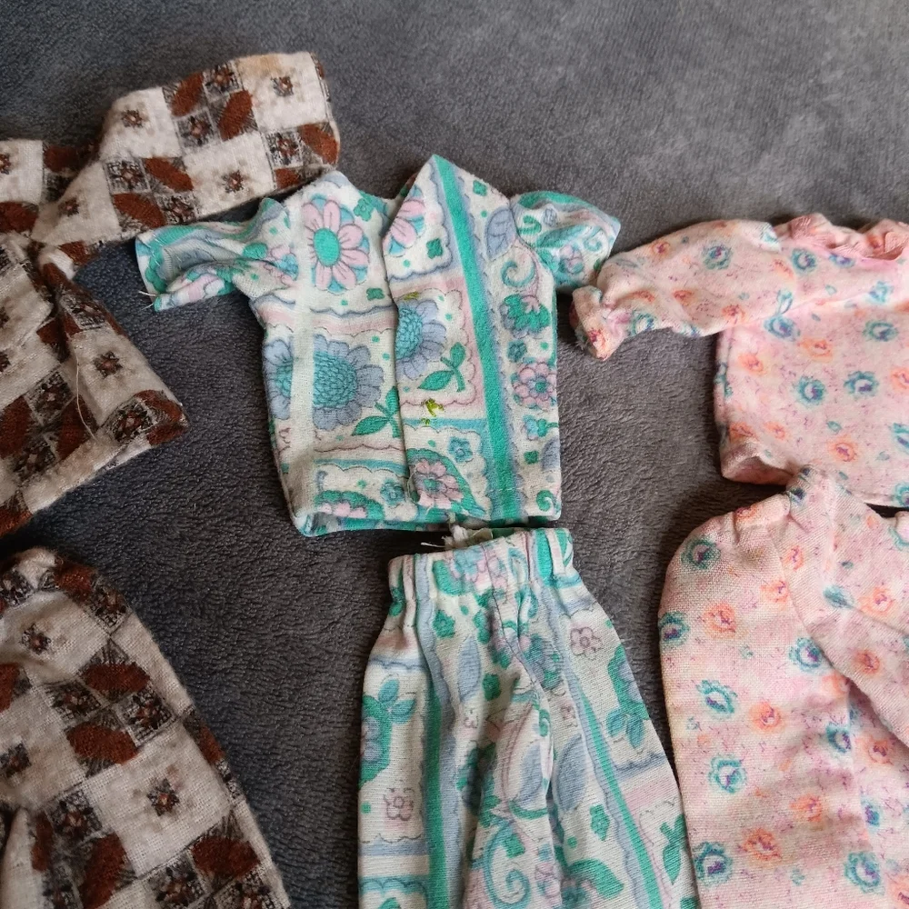 Fits Barbie Or Similar, 9 Piece Vintage 70s 80s Doll Pajama Party Bundle Lot